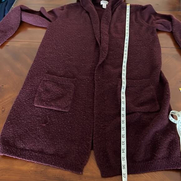 Forever 21 Contemporary Burgundy Hooded Cardigan Juniors Size XL - Picture 10 of 10